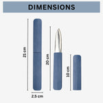 Knife For Kitchen Use Smooth Plastic With Stainless Steel ( Dark Blue 21.2.5 cm )