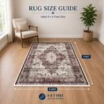 Riyasat Printed Carpet For Home And Office ( 5x7 ft, Dusty Rose )