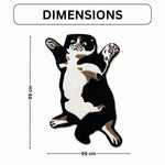Cat-Shaped Tufted Wool Rug Premium Unique Floor Mat for Living Room Bedroom & Wall Decor (99x66 cm, Black )