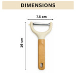 Wooden Peeler For Vegetables And Fruits Plain ( 16x7.5cm Beige )