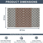 Rubber Shower Mat For Bathroom ( 37x67 Cm Brown )