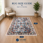 Riyasat Printed Carpet For Home And Office ( 5x7 ft, Blue Rust)