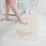PVC Shower Mat for Bathroom Floor ( 35x70 cm, Cream)