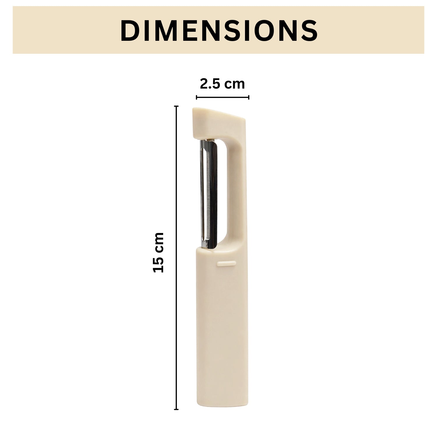 Plastic Peeler For Vegetables And Fruits ( 15x2.5cm Beige )