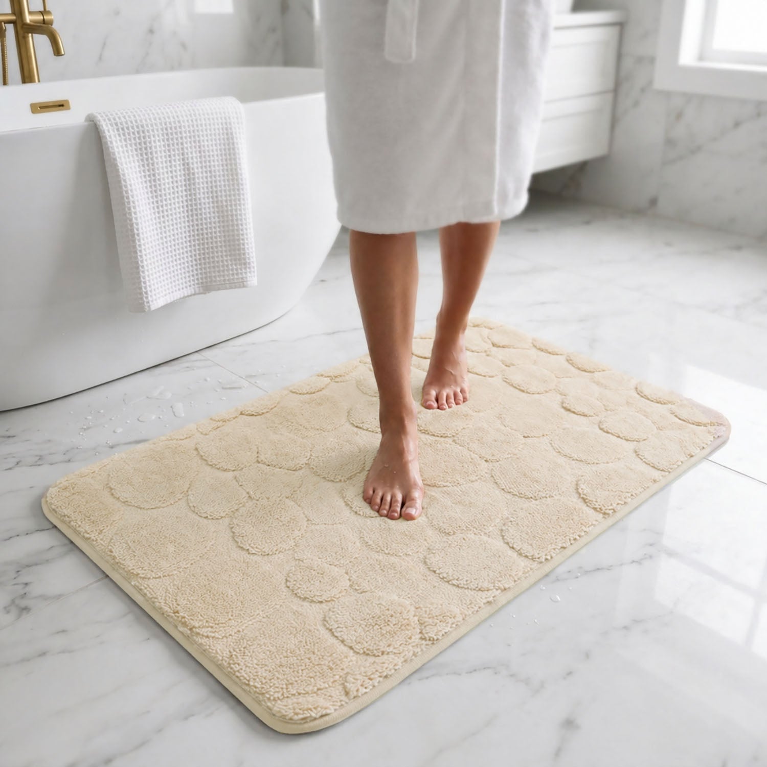 Moscow Stone Microfiber Bath Mat (38x58cm Gold)
