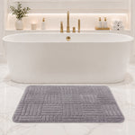 Bahrain Intersect Microfiber Bath Mat (40x58cm Grey)