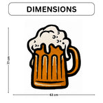 Beer Mug Graphic Wool Rug Plush Decorative Mat For Wall And Room Decor (Mug , 77x63 cm )