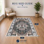 Riyasat Printed Carpet For Home And Office ( 5x7 ft, Vintage Grey )