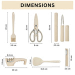 Kitchen Tool Set Plastic Non-Stick Cooking Utensils For Kitchen ( Cream Solid Pack Of 6)
