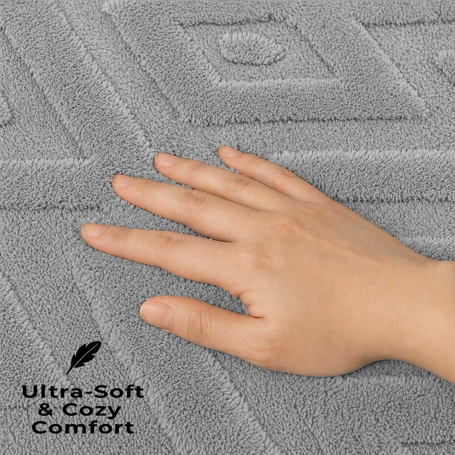 Bahrain Intersect Microfiber Bath Mat (40x58cm Silver)