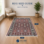 Riyasat Printed Carpet For Home And Office ( 5x7 ft, Classic Red )