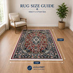 Riyasat Printed Carpet For Home And Office ( 4x6 ft,Royal Red )