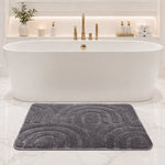 Bahrain Intersect Microfiber Bath Mat (40x58cm Multi Grey)