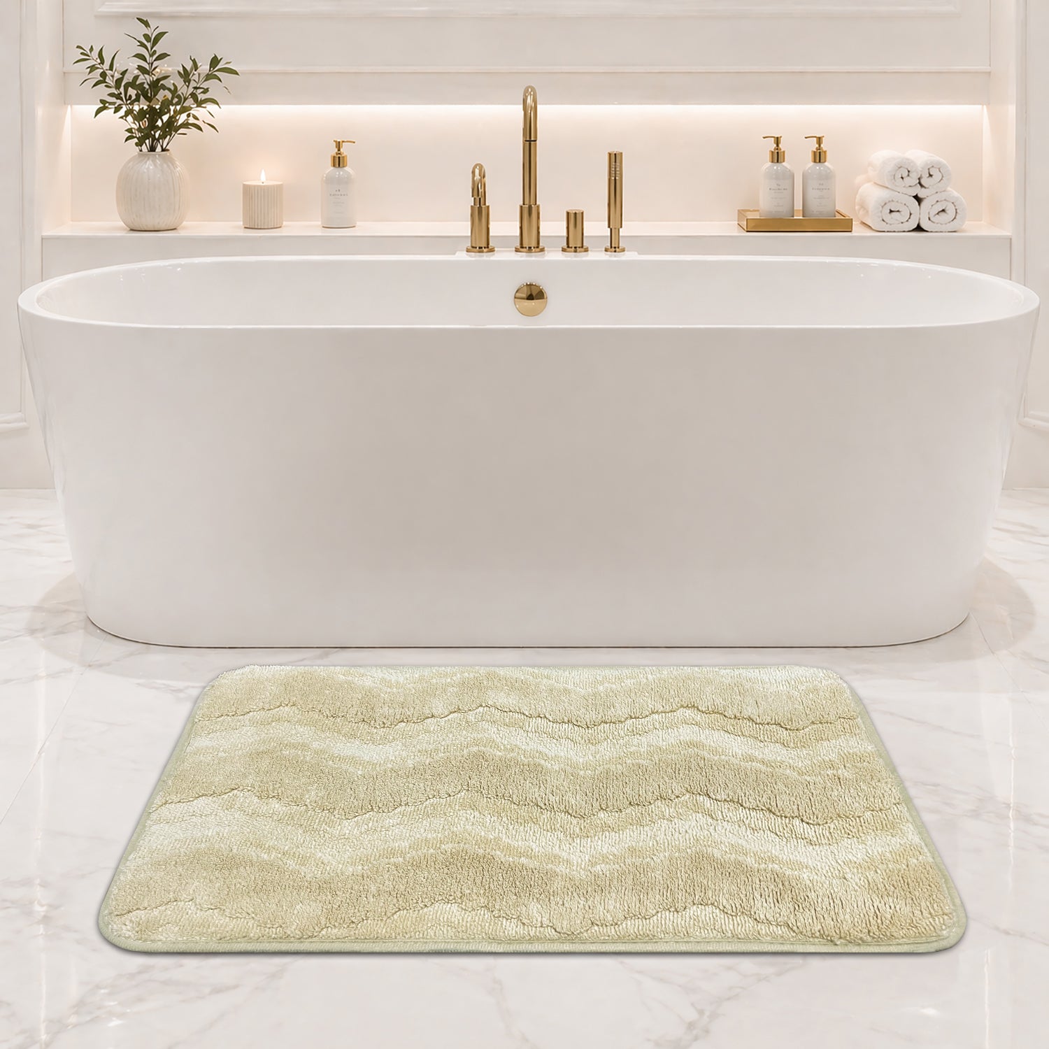 Moscow ZigZag Wave Microfiber Bath  (38x58cm Gold)