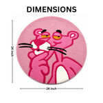 Premium Wool Tufted Rug Cartoon Character Unique Design Floor Mat For Kids Room Bedroom Home Decor High Warmth All Season (61x61 cm, Pink, Pack of 1)