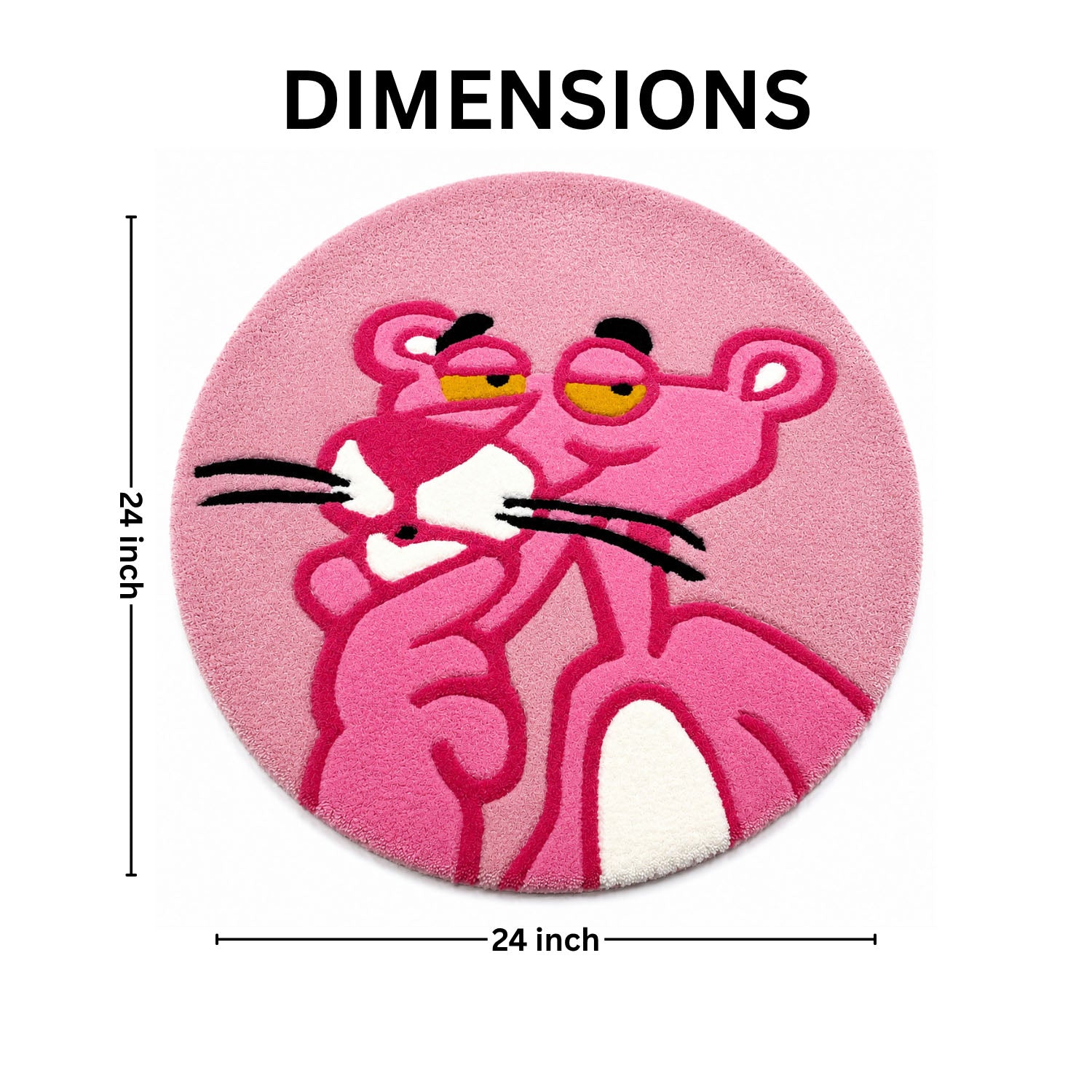 Premium Wool Tufted Rug Cartoon Character Unique Design Floor Mat For Kids Room Bedroom Home Decor High Warmth All Season (61x61 cm, Pink, Pack of 1)