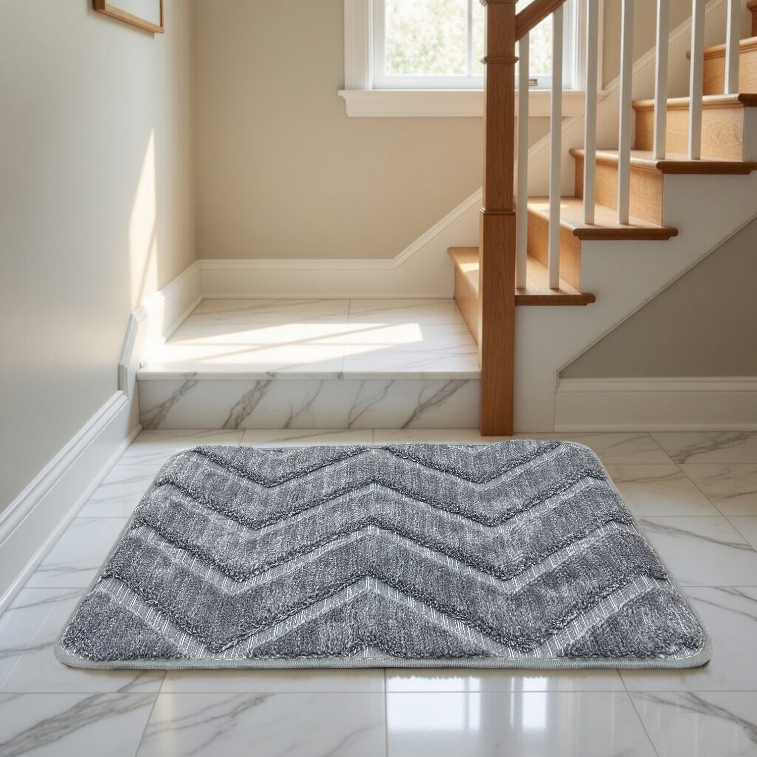 Austria Zigzag Microfiber Bath Mat (41x60cm Grey)