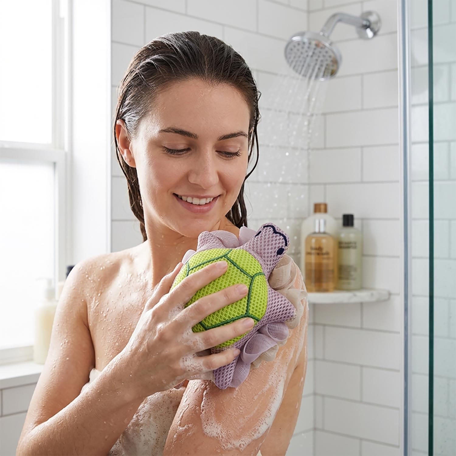 Bath Sponge For Kids And Adult ( Green ,15x17cm )
