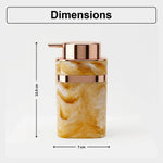 Marble Pattern Plastic Soap Dispenser For Bathroom And Kitchen Sink  ( 13.5x7 cm Yellow )