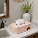 Bamboo Napkin Box Tissue Holder ( Cream, 24x14x9 cm )