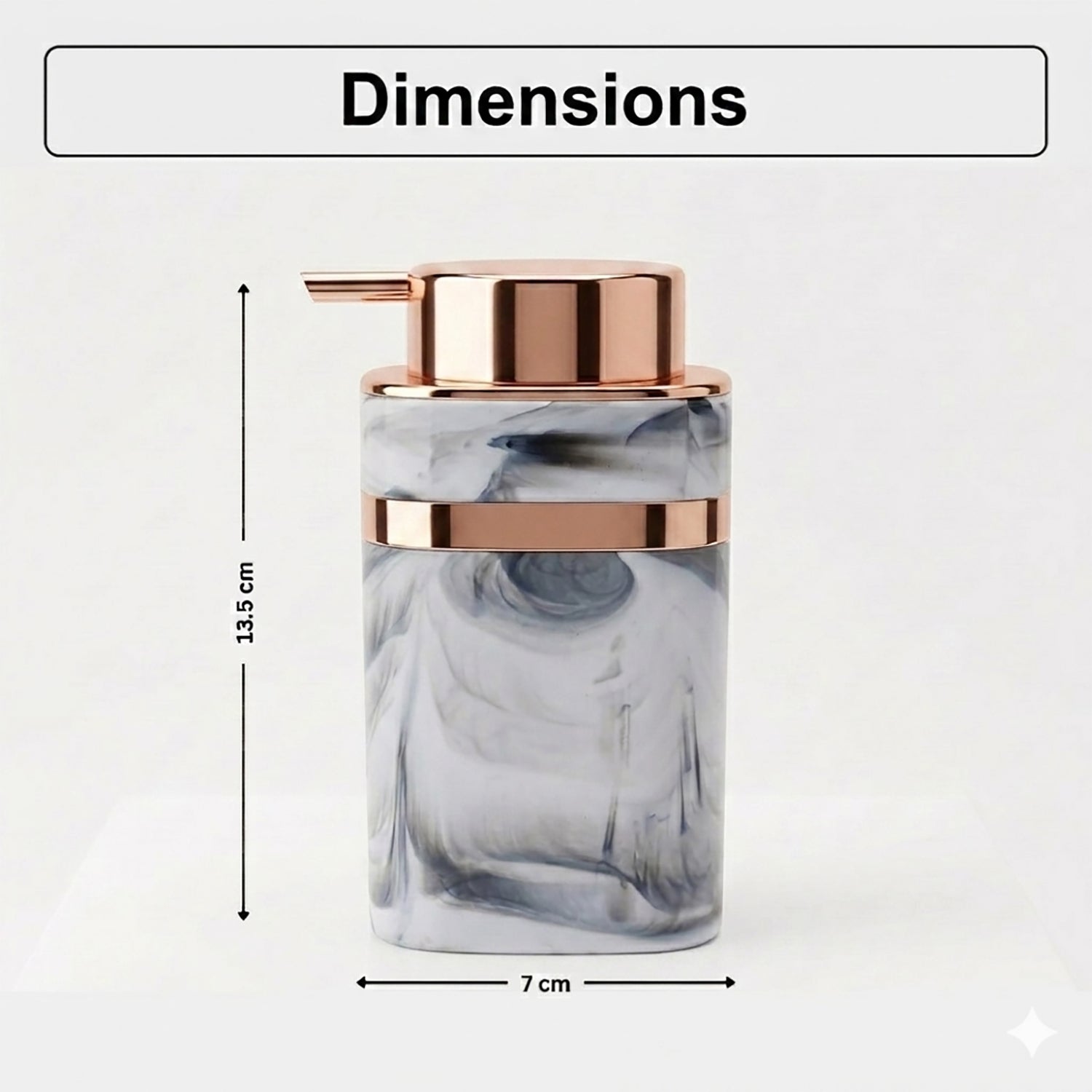 Marble Pattern Plastic Soap Dispenser For Bathroom And Kitchen Sink  ( 13.5x7 cm White )