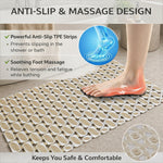 Rubber Shower Mat Ibija Pattern ( 40x70 Cm Beige )