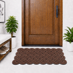 Rubber Door Mat Weave Textured ( 45x75 cm Brown )