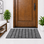 Rubber Door Mat Linear Textured ( 45x75 cm Silver )