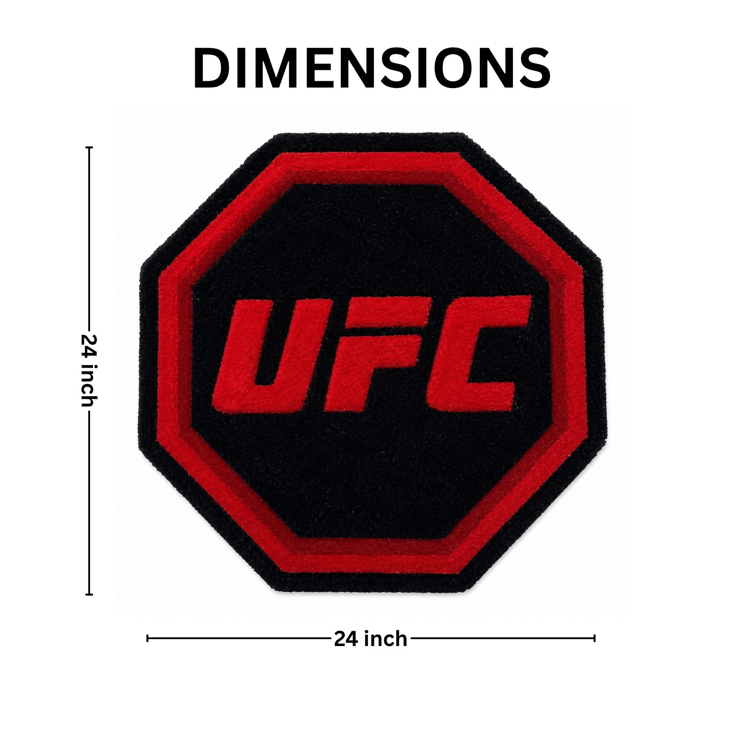 Tufted Wool Rug with Unique UFC Logo Design