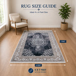 Riyasat Printed Carpet For Home And Office ( 5x7 ft, Charcoal Grey )