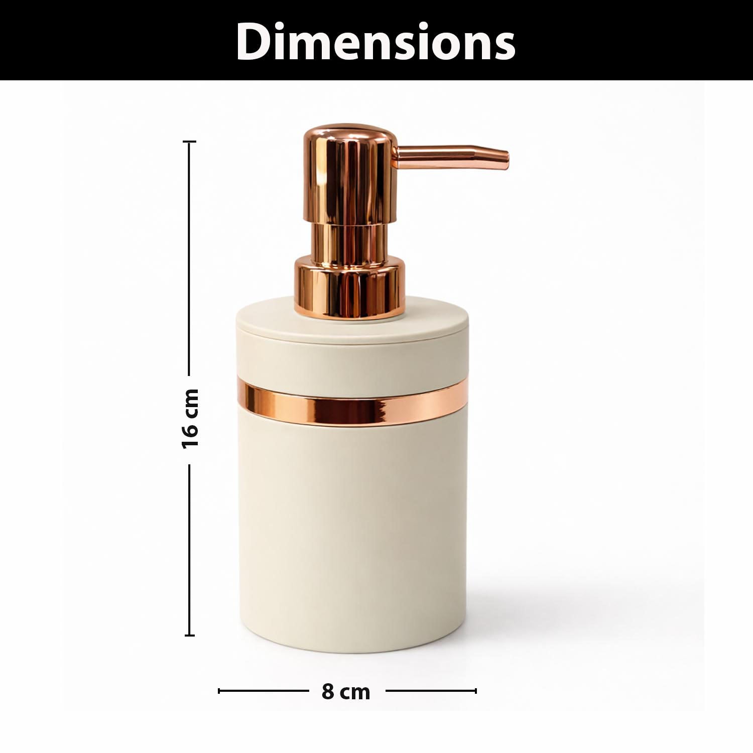 Rosegold & Ivory Plastic Soap Dispenser For Bathroom And Kitchen Sink ( 16x8 cm Rosegold & Ivory )