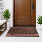 Rubber Door Mat Welcome Textured ( 45x75 cm Brown )