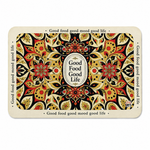 Kitchen Dish Drying Mat | Red Floral Mandala Print | 35x55 cm