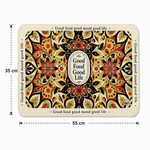 Kitchen Dish Drying Mat | Red Floral Mandala Print | 35x55 cm