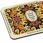 Kitchen Dish Drying Mat | Red Floral Mandala Print | 35x55 cm