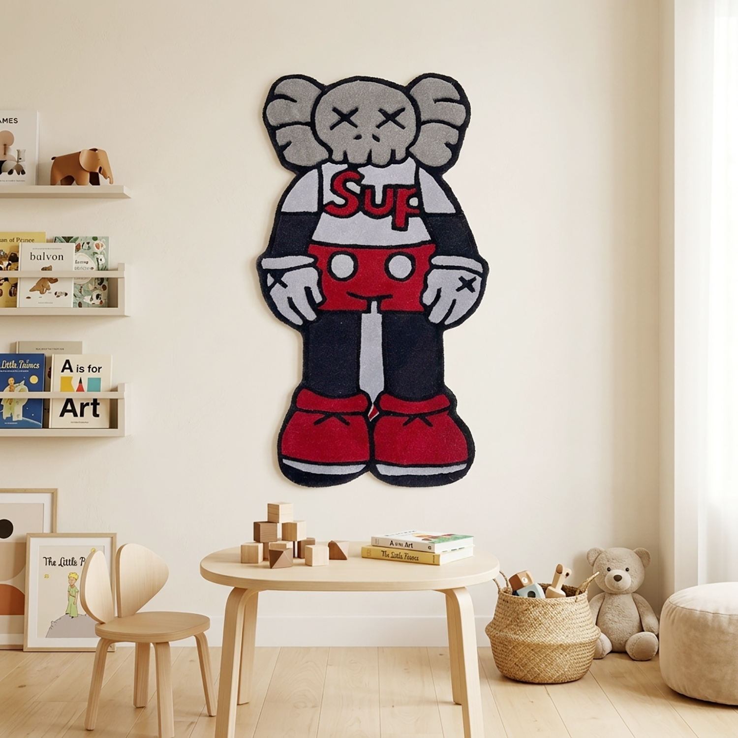 Wool Rug Elephant Desing For Floor and Wall Carpet