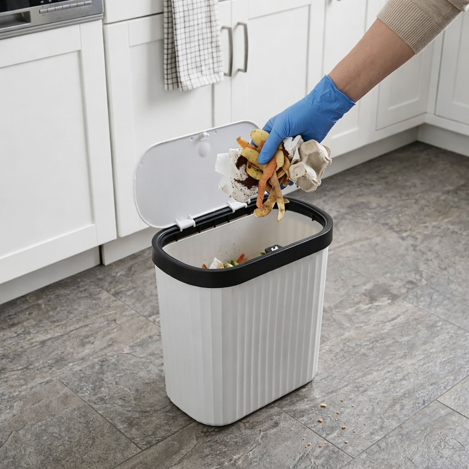 Portable Plastic Dustbin For Home And Kitchen (  27.5x14x29 cm, Grey )