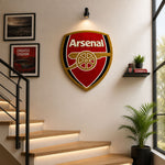 Arsenal Wool Tufted Floor Mat  (81x72 cm, Red Gold White Black )
