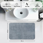 Bahrain Intersect Microfiber Bath Mat (40x58cm Sky Blue)