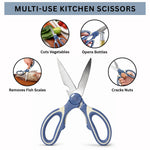Multipurpose Kitchen Scissors Smooth Plastic Handle Heavy Duty ( Dark Blue 9x21 cm )