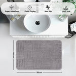 Bahrain Intersect Microfiber Bath Mat (40x58cm Grey)