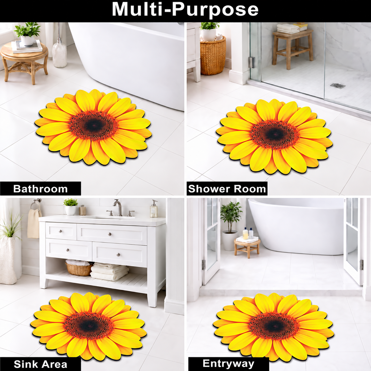 3D Rangoli Mats ( 56x56 cm, Yellow )