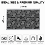 Rubber Door Mat Geometric Textured ( 45x75 cm Silver )