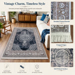Riyasat Printed Carpet For Home And Office ( 3x5 ft, Charcoal Grey )