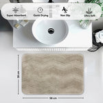 Moscow ZigZag Wave Microfiber Bath  (38x58cm Cream)