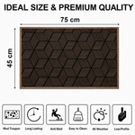 Rubber Door Mat Geometric Textured ( 45x75 cm Brown )