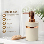 Rosegold & Ivory Plastic Soap Dispenser For Bathroom And Kitchen Sink ( 16x8 cm Rosegold & Ivory )