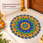 3D Rangoli Mats ( 56x59 cm, Multi )