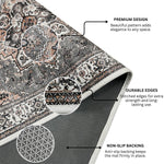 Riyasat Printed Carpet For Home And Office ( 3x5 ft, Vintage Grey )