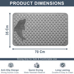 PVC Shower Mat for Bathroom Floor ( 35x70 cm, Grey )